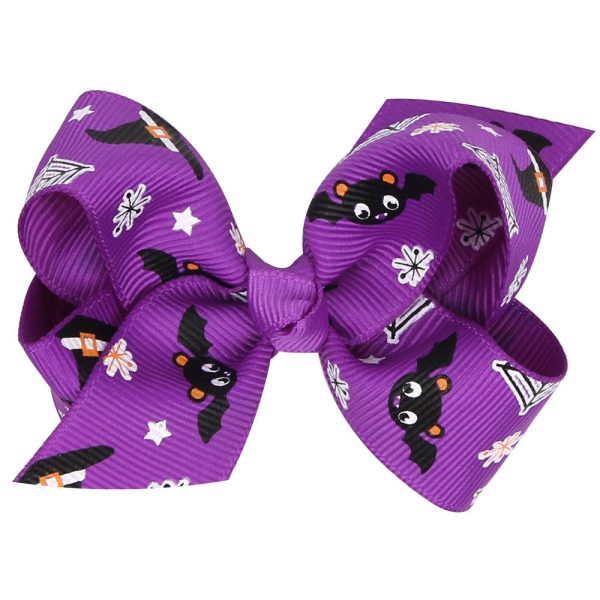 Wholesale Halloween Cartoon Print Bow Hairpin Supply