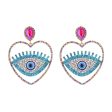 Wholesale Fashion Diamond Heart Evil Eye Exaggerated Earrings on Sale