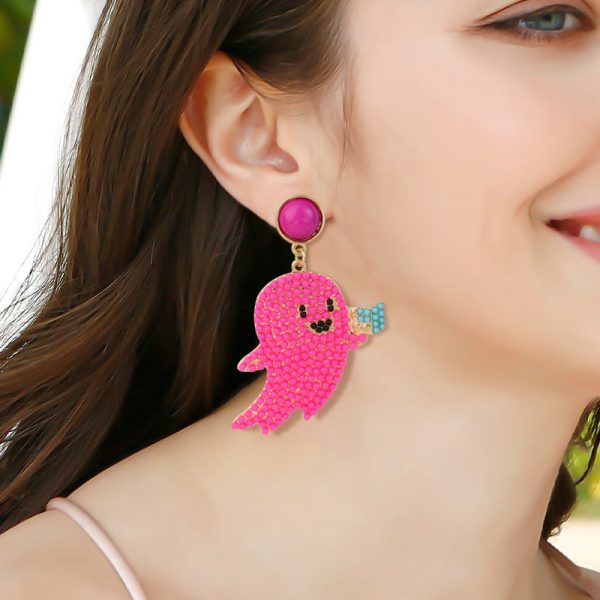 Wholesale Halloween Cute Cartoon Ghost Little Devil Rice Bead Earrings For Sale