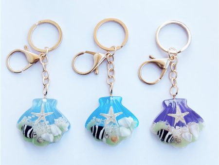 Wholesale 12pcs Luminous Shell Starfish Resin Conch Keychain Online Sale