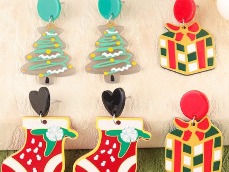 Wholesale Christmas Gift Socks Acrylic Earrings For Cheap