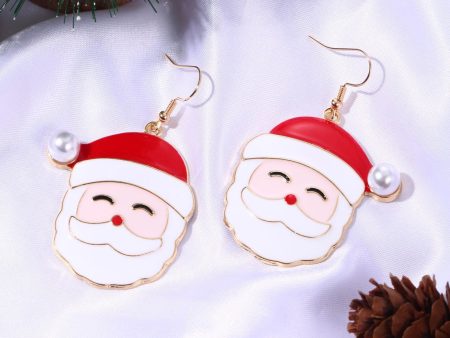 Wholesale Christmas Creative Cartoon Cute Alloy Santa Claus Earrings Online