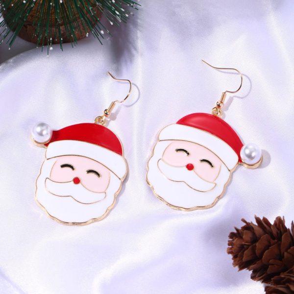 Wholesale Christmas Creative Cartoon Cute Alloy Santa Claus Earrings Online