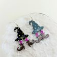 Wholesale Halloween Acrylic Wizard Hat Boots Printed Earrings Fashion