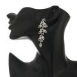 Wholesale Fashion Exaggerated Alloy Diamond Leaf Long Clip Earrings Online