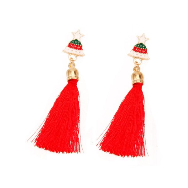 Wholesale Christmas Series Fashion Alloy Christmas Tree Old Man Bell Elk Candy Cane Earrings Online Hot Sale