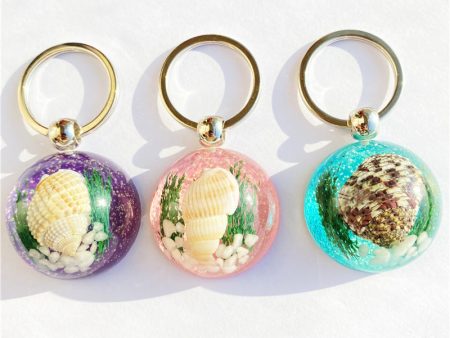 Wholesale 6pcs Resin Glue Natural Conch Keychain Online Hot Sale