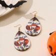 Wholesale Halloween Wooden Funny Pumpkin Spider Candy Earrings Online Sale