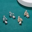 Wholesale Exaggerated Creative Diamond Christmas Tree Colored Diamond Earrings Cheap