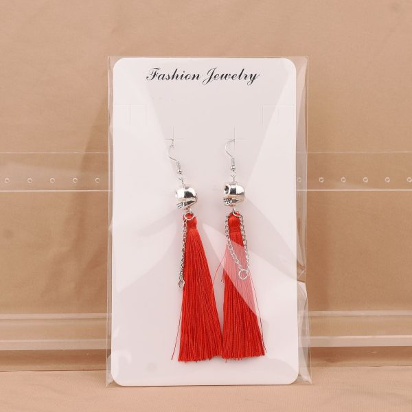 Wholesale Halloween Skull Tassel Multicolor Earrings Sale