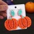 Wholesale Halloween Exaggerated Rice Bead Sewing Earrings For Discount