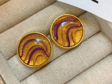 Wholesale Quicksand Color-blocked Vintage 925 Silver Needle Earrings Discount