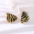 Wholesale Medieval Geometric Triangle Retro Zebra Pattern Earrings For Discount