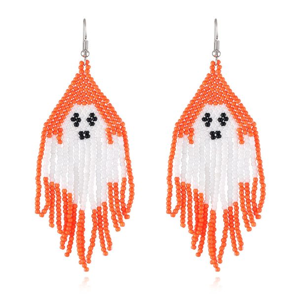 Wholesale Halloween Series Rice Bead Ghost Earrings Online Hot Sale