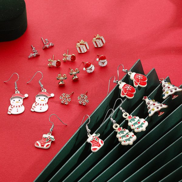 Wholesale Christmas Earrings Snowflake Bell Christmas Tree Earrings on Sale