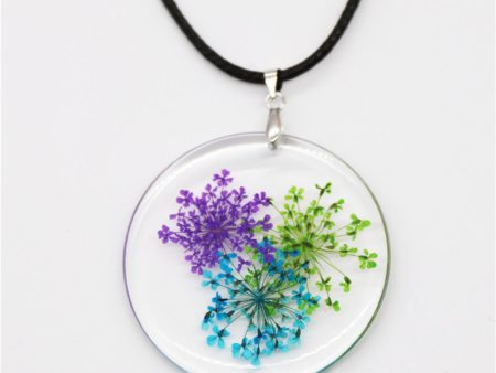 Wholesale 6pcs Resin Real Flower Dried Flower Baby s Breath Necklace For Sale