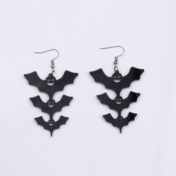 Wholesale Halloween Ladder Bat Acrylic Earrings Online Hot Sale