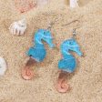 Wholesale Bohemian Wave Starfish Turtle Shell Seahorse Pendant Acrylic Earrings For Cheap