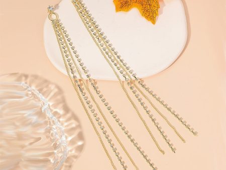 Wholesale Diamond Tassel Palace Style Long Geometric Earrings Fashion