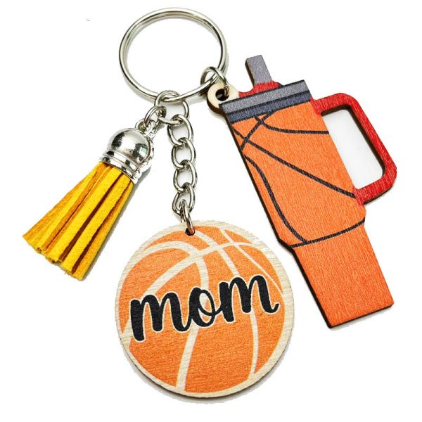 Wholesale 2pcs Sports Mother s Day Football Basketball Tassel Keychain Online Sale