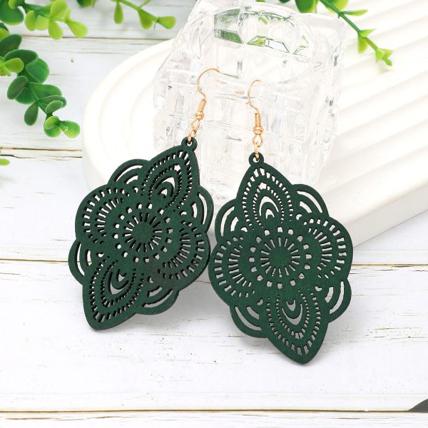 Wholesale Carved Pattern Pendant Vintage Elegant Earrings Online Sale