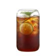 Wholesale Borosilicate Cola Cup 160oz Cold Drink Straw Cup Bamboo Lid Glass Cup Fashion