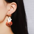 Wholesale Halloween Oil Drip Cute Cartoon Ghost Pumpkin Earrings Online