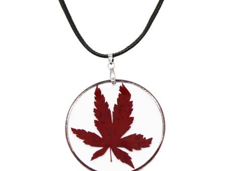 Wholesale 6pcs Resin Dripping Glue Dried Flower Maple Leaf Fashion Handmade Necklace Supply