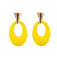 Wholesale Fashion Metal Spray Paint Hollow Oval Large Earrings Hot on Sale