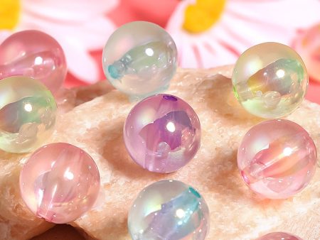 Wholesale 100pcs 16mm Acrylic Through Hole Round Beads Jelly Transparent Color Diy Accessories Beads For Discount