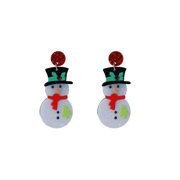 Wholesale Cartoon Cute Santa Claus Acrylic Earrings For Discount