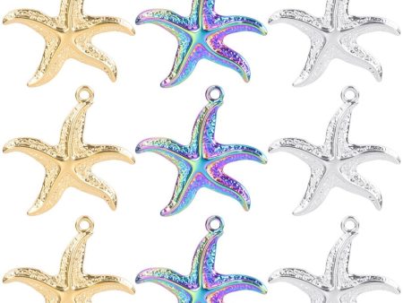 Wholesale Steel Color Irregular Starfish Titanium Steel Colorful Pendant Accessories For Discount