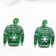 Wholesale Creative Christmas Women s Color Powder Acrylic Party Pendant Snowflake Sweater Earrings For Cheap