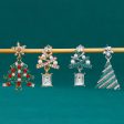 Wholesale Exaggerated Creative Diamond Christmas Tree Colored Diamond Earrings Cheap