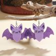 Wholesale Bat Creative Flash Halloween Party Acrylic Earrings Online now