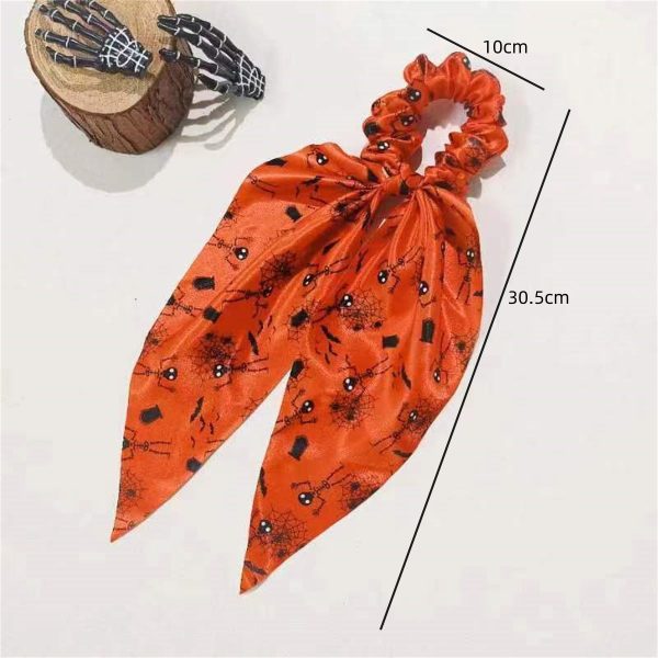 Wholesale Halloween Funny Ghost Skull Pumpkin Versatile Fabric Ribbon Scarf Headband Fashion