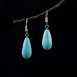 Wholesale Miao Silver Ethnic Style Retro Turquoise Water Drop Earrings Online Hot Sale