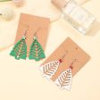 Wholesale Christmas Simple Hollow Christmas Tree Pu Leather Earrings Online now