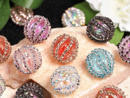 Wholesale 25pcs Rhinestone Pumpkin Beads Colorful Lantern Accessories Material Beads Online Sale