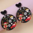 Wholesale Christmas Series Geometric Round Santa Claus Elk Snowman Earrings Cheap