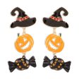 Wholesale Funny Pumpkin Hat Halloween Exaggerated Color-contrast Earrings Cheap