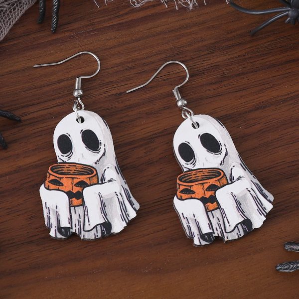 Wholesale Halloween Ghost Face Pumpkin Candy Pendant Earrings Online now