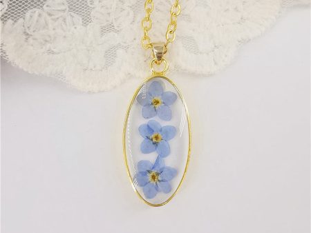 Wholesale 6pcs Resin Dripping Real Dried Flower Natural Plant Specimen Necklace Online Hot Sale