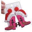 Wholesale Christmas Tree Style Exaggerated Pure Handmade Beaded Rice Bead Earrings For Discount