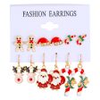 Wholesale Christmas Oil Drip Christmas Bell Elk Earrings Set Sale