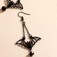 Wholesale Creative Exaggerated Halloween Retro All-match Gothic Black Bat Earrings Online now