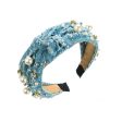 Wholesale Denim Fashion Pearl Sequin Headband on Sale