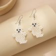 Wholesale Creative Halloween Series Tassel Handmade Rice Beads Skull Ghost Earrings Cheap