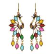 Wholesale Creative Retro Ethnic Style Fashion Bohemian Colored Resin Gemstone Peacock Earrings Supply