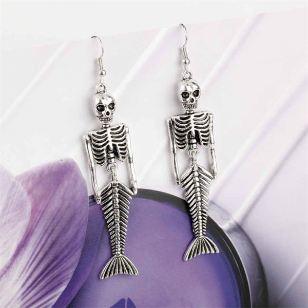 Wholesale Halloween Spider Mermaid Skull Earrings Sale